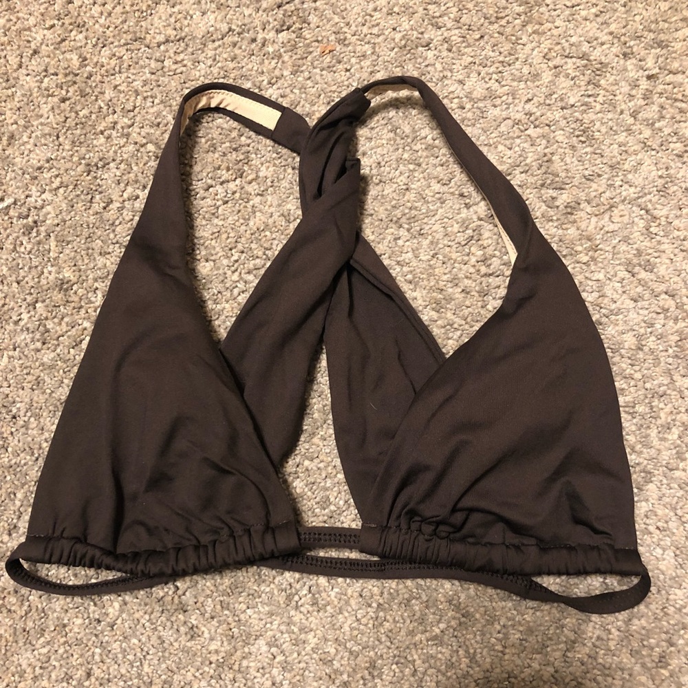 Victoria secret brown cross cross bikini top